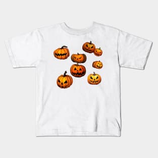 Pumpkins Halloween stikers Kids T-Shirt